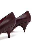 Woman Burgundy Heeled Leather Stiletto | Derimod Woman Burgundy Heeled Leather Stiletto | Derimod