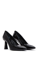 Woman Black High-Heeled Patent Leather Leather Shoes | Derimod Woman Black High-Heeled Patent Leather Leather Shoes | Derimod