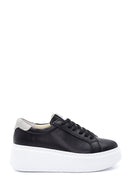 Kadın Siyah Deri Kalın Tabanlı Sneaker | Derimod Kadın Siyah Deri Kalın Tabanlı Sneaker | Derimod