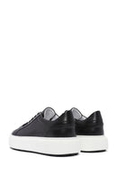Men's Black Lace-up Thick-Sole Leather Sneaker | Derimod Men's Black Lace-up Thick-Sole Leather Sneaker | Derimod