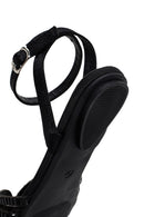 Women's Black Ankle Strap Stone Sandals | Derimod Women's Black Ankle Strap Stone Sandals | Derimod