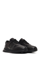 Men's Black Lace-Up Leather Casual Sneaker | Derimod Men's Black Lace-Up Leather Casual Sneaker | Derimod