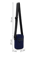 Men's Navy Blue Mini Fabric Messenger Bag | Derimod Men's Navy Blue Mini Fabric Messenger Bag | Derimod