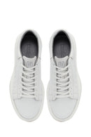 Erkek Beyaz Bağcıklı Kalın Tabanlı Deri Sneaker | Derimod Erkek Beyaz Bağcıklı Kalın Tabanlı Deri Sneaker | Derimod
