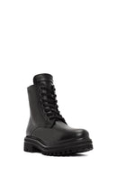 Women's Black Zippered Leather Boots | Derimod Women's Black Zippered Leather Boots | Derimod