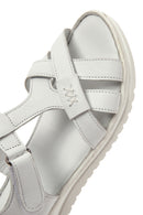 Women's White Strappy Leather Comfort Sandals | Derimod Women's White Strappy Leather Comfort Sandals | Derimod