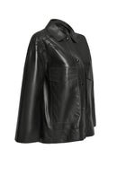 Jennifer Women's Black Leather Jacket | Derimod Jennifer Women's Black Leather Jacket | Derimod