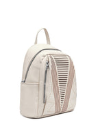 Women's Cream Printed Backpack | Derimod Women's Cream Printed Backpack | Derimod