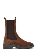 Women's Brown Suede Leather Chelsea Boots | Derimod Women's Brown Suede Leather Chelsea Boots | Derimod