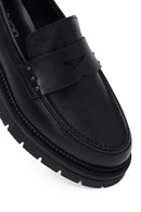 Woman Black Thick-Soled Leather Masculine Loafer | Derimod Woman Black Thick-Soled Leather Masculine Loafer | Derimod