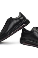 Male Black Lace-Up Leather Sneaker | Derimod Male Black Lace-Up Leather Sneaker | Derimod