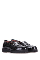 Crocodile Patterned Women's Leather Shoes | Derimod Crocodile Patterned Women's Leather Shoes | Derimod