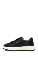 Erkek Siyah Bağcıklı Kalın Tabanlı Deri Sneaker | Derimod Erkek Siyah Bağcıklı Kalın Tabanlı Deri Sneaker | Derimod