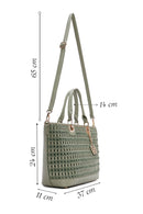 Women's Green Long Strap Knitted Shoulder Bag | Derimod Women's Green Long Strap Knitted Shoulder Bag | Derimod
