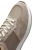 Men's Beige Suede Leather Sneaker | Derimod Men's Beige Suede Leather Sneaker | Derimod