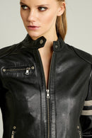Stop Women's Leather Jacket | Derimod Stop Women's Leather Jacket | Derimod