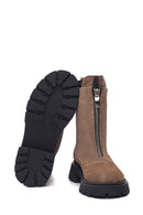 Women's Leather Suede Front Zipper Boots | Derimod Women's Leather Suede Front Zipper Boots | Derimod