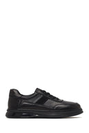 Men's Black Lace-Up Leather Casual Sneaker | Derimod Men's Black Lace-Up Leather Casual Sneaker | Derimod