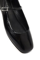 Women's Black Buckled Patent Leather Ballet Flat | Derimod Women's Black Buckled Patent Leather Ballet Flat | Derimod