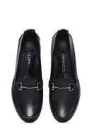 Kadın Siyah Deri Dolgu Topuklu Comfort Loafer | Derimod Kadın Siyah Deri Dolgu Topuklu Comfort Loafer | Derimod