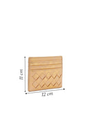 Woman Gold Braided Card Holder | Derimod Woman Gold Braided Card Holder | Derimod