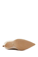 Women's Gold Thin Heeled Stone Leather Boots | Derimod Women's Gold Thin Heeled Stone Leather Boots | Derimod