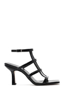Women's Black Ankle Buckle Thin Heel Patent Leather Sandals | Derimod Women's Black Ankle Buckle Thin Heel Patent Leather Sandals | Derimod