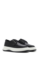 Men's Black Lace-Up Thick-Soled Leather Casual Shoes | Derimod Men's Black Lace-Up Thick-Soled Leather Casual Shoes | Derimod