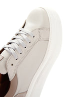 Women's Beige Leather Thick Soled Sneaker | Derimod Women's Beige Leather Thick Soled Sneaker | Derimod