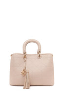 Woman Cream Long Strap Printed Shoulder Bag | Derimod Woman Cream Long Strap Printed Shoulder Bag | Derimod
