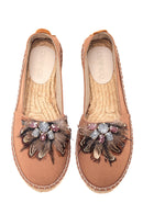 Women's Tan Stone Straw Sole Espadrille | Derimod Women's Tan Stone Straw Sole Espadrille | Derimod