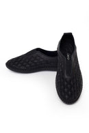 Woman Black Patterned Leather Comfort Shoes | Derimod Woman Black Patterned Leather Comfort Shoes | Derimod