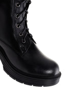 Women's Black Zipper Heeled Leather Boots | Derimod Women's Black Zipper Heeled Leather Boots | Derimod