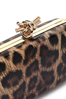 Woman Leopard Print Long Chain Strap Mini Box Evening Bag | Derimod Woman Leopard Print Long Chain Strap Mini Box Evening Bag | Derimod