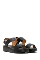 Women's Black Thick Sole Comfort Sandals | Derimod Women's Black Thick Sole Comfort Sandals | Derimod