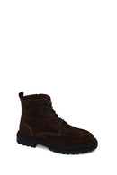Male Brown Zip Closure Suede Boots | Derimod Male Brown Zip Closure Suede Boots | Derimod