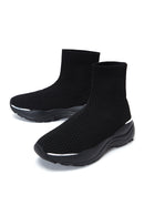 Women's Black Thick Sole High Top Sneaker | Derimod Women's Black Thick Sole High Top Sneaker | Derimod