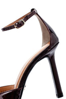 Women's Burgundy Ankle Buckle Thin Heel Patent Leather Shoes | Derimod Women's Burgundy Ankle Buckle Thin Heel Patent Leather Shoes | Derimod