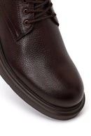 Male Brown Lace-up Zip Closure Leather Casual Boots | Derimod Male Brown Lace-up Zip Closure Leather Casual Boots | Derimod