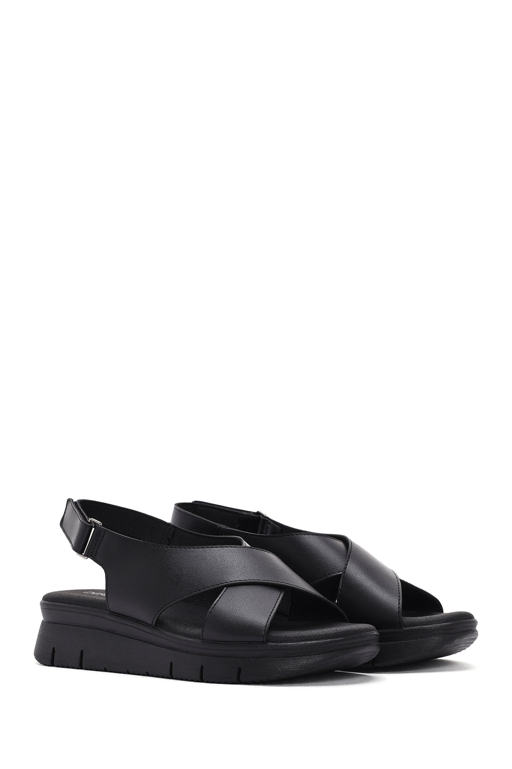 Kadın Siyah Bantlı Comfort Sandalet