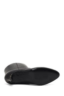 Women's Black Thin Heeled Leather Boot | Derimod Women's Black Thin Heeled Leather Boot | Derimod