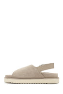 Women's Beige Strappy Suede Leather Sandals | Derimod Women's Beige Strappy Suede Leather Sandals | Derimod