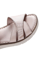 Kadın Bej Deri Comfort Sandalet | Derimod Kadın Bej Deri Comfort Sandalet | Derimod