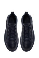Erkek Lacivert Bağcıklı Deri Sneaker | Derimod Erkek Lacivert Bağcıklı Deri Sneaker | Derimod