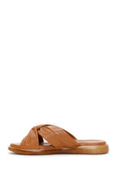 Women's Tan Leather Comfort Slippers | Derimod Women's Tan Leather Comfort Slippers | Derimod