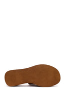 Woman Dark Dusty Pink Wedge Heel Suede Slipper | Derimod Woman Dark Dusty Pink Wedge Heel Suede Slipper | Derimod