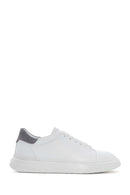 Men's White Lace-up Leather Sneaker | Derimod Men's White Lace-up Leather Sneaker | Derimod