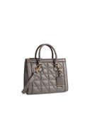 Geox Women's Gray Olympiy Long Strap Quilted Leather Handbag | Derimod Geox Women's Gray Olympiy Long Strap Quilted Leather Handbag | Derimod