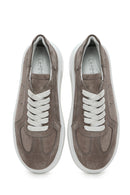 Women's Mink Lace-Up Thick-Sole Suede Leather Sneakers | Derimod Women's Mink Lace-Up Thick-Sole Suede Leather Sneakers | Derimod