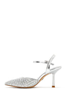 Women's Grey Ankle Buckle Braided Thin Heeled Shoes | Derimod Women's Grey Ankle Buckle Braided Thin Heeled Shoes | Derimod
